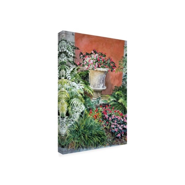 David Lloyd Glover 'Urn Of Impatiens Bel Air Hotel' Canvas Art,30x47